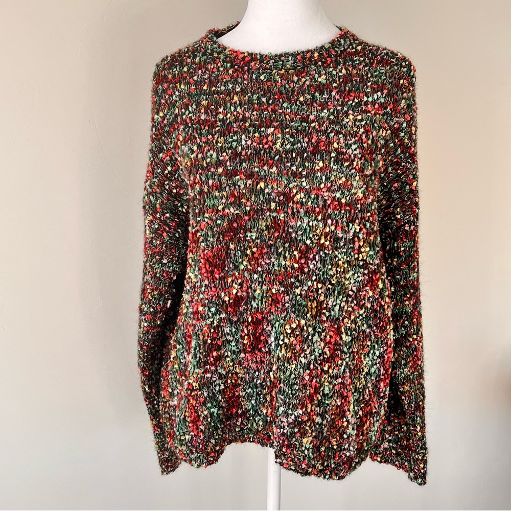 Northern isle women multi color textured sweater size XL